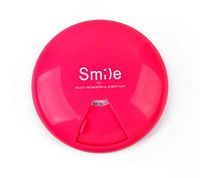 Cosmetic Pill Box 7 Days Pill Case Portable Round Tray Pills Organiser/Medicine/Vitamins Storage Container/Dispenser-7 Compartments,Rosy (Color : Rosy, Size : 8.6x3.2cm)