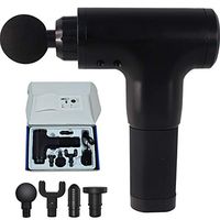 PRACMANU 6 Speed Muscle Massage Gun Handheld Electric Body Massager Gun Tool Machine Vibration Cordless 7.4V Black