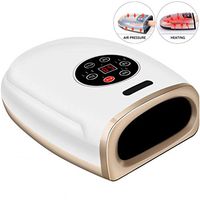 Electric Palm Hand Massager with Heating Air Pressure Acupressure Massage for Arthritis Fingers Coldness Strain and Numbness Relief, Cordless Palm Finger Wrist Massage (Color : White)