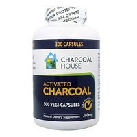 300 caps USP Activated Charcoal Capsules 260mg - Vegan 100% Pure Coconut Shell Charcoal No Filler