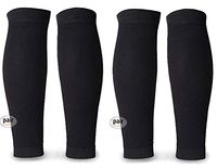 MGANG Calf Compression Sleeve, (2 Pairs) 20-30mmHg, Footless Compression Socks Unisex, Best for Pain Relief, Swelling, Edema, Maternity, Varicose Veins, Shin Splint, Nursing, Travel, Black XXL