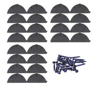 Heel Plates 24 PCS Rubber Shoes Heel Taps Tips Repair Pad Replacement Large Size with Nails