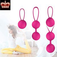 Kegel Dumbbell Ben Wa Ball Exercise Tighten Vagina 2 Weights Set Smart Bladder Control Pink Purple for Women Made with High-Quality Waterproof Silicone Doctor Recommended (Pink)