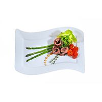 Wavetrends Rectangle Luncheon Plate (Pack of 120) Color: White