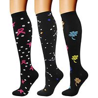 CHARMKING Compression Socks (3 Pairs) 15-20 mmHg is Best Athletic & Medical for Men & Women, Running, Flight, Travel, Nurses, Edema - Boost Performance, Blood Circulation & Recovery (L/XL,Assorted 37)