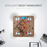 LYAOE Bluetooth Body Fat Scale Muesli Dried Berries On Wooden Smart Wireless Scale with LCD Display Measuring Body Weight Bmi and Health Digital Scale