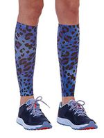 A.M.P.S. 35301 Unisex Printed Calf Compression Sleeve Blue Cheetah XL