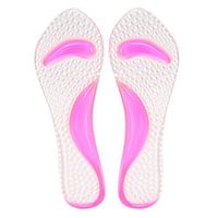 ULTNICE Non-Slip Women Gel 3/4 Length Arch Support Anti-Slip Massaging Metatarsal Cushion Orthopedic Insoles for High Heels Shoes (Red)