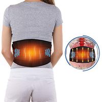 Electric Massage Waist Heating Pad, Adjustable Heated and Massage Lower Back Hot Therapy Pad for Back Abdominal Stomach Cramps Lumbar Muscle Pain Relief, 1 Button Control 3 Heated & Massage