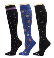 3 Pairs Dr. Motion Therapeutic Graduated Compression Women's Knee-hi Socks (3Wcomp-T)