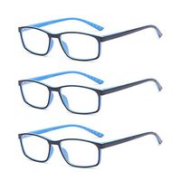 SUERTREE Anti Blue Reading Glass 3 Pack Yellow Tint Computer Glasses Men Women Comfort Anti Rays Eyewear BM141 (2.0X)