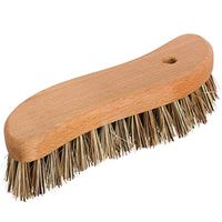 REDECKER S-Shaped Union Fiber Scrub Brush with Oiled Beechwood Handle, 8-1/4 inches, Unique Shape Easily Reaches Corners, Resilient Natural Bristles, Made in Germany