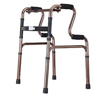 Rollators & Walkers Rolling Walkers Elderly Walker Healthcare Folding Light Aluminum Alloy Walking Frame Rehabilitation Walking Aids (Color : Brown, Size : 51cm)
