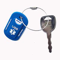 USB Medical Alert Key Ring - Blue