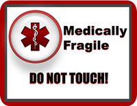 Medically Fragile Special Needs Medical Alert Soft Fabric Stickers Reusable Set of 18