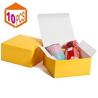 MESHA Gift Boxes 8x8x4in Gift Boxes for Bridesmaids 10Pack White Kraft Gift Boxes with Lids for Crafting, Cupcake Boxes（Yellow）