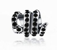 snake 925 Silver CZ Charm Beads Fit sterling Bracelet Necklace Chain DIY #A268 unique party decoration accesories jewels jewelery girl accessories womans