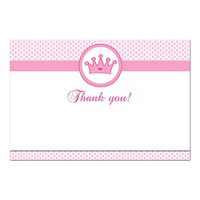 30 Blank Thank You Cards Princess Pink Polka Dots Baby Shower Sprinkle Girl Birthday Party + 30 White Envelopes