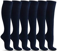 Women’s Compression Socks (6 Pack) – L/XL – Navy - Graduated Muscle Support, Relief and Recovery. Great for Running, Medical, Athletic, Diabetic, Travel, Pregnancy, Nursing (8-15 mmHg)