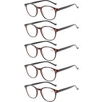 5 Pairs Reading Glasses - Standard Fit Spring Hinge Readers Glasses for Men and Women (5 Pack Tortoise/Black, 2.00)