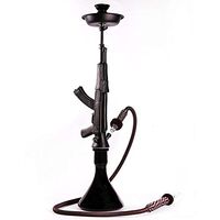 Ak47 Hookah Finished Set Shisha Bar KTV Pot Hookah Accessories for Hose Washable Cafe Style,Black