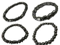 Set of 4 Hematite Powerful Magnetic Bracelet for Arthritis Pain Releif or for Sports Related Therapy