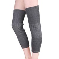 Ajaol Men Women Thicken Thermal Cotton Knee Braces Leg Warmers Winter Breathable Cozy Warm Knee Pads Leg Sleeves Support Protector for Ski Cycling Dance Runing Arthritis Tendonitis, 1 Pair, Grey