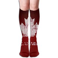 InnoU Canada Flag Novelty Knee High Socks Stockings For Girl And Women 19.6 Inches
