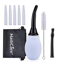 Enema Bulb Kit, Comprehensive Reusable Enema Douche System for Anal and Vaginal Cleaning, Single-Way Bulb 450ml (15.2oz), 7 nozzles (3 Different nozzles), Cleaning Brush, Drawstring Bag (450ml/15.2oz)