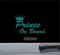 JS Artworks Prince on Board Baby Vinyl Decal Sticker (Teal)