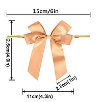 Bisque Twist Tie Bows for Bakery Candy Lollipop Cello Bag (50 Pack)