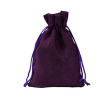 BZCTAH Linen Bags Burlap Bags with Drawstrings, 20 PCS 10 x 14cm Pure Color Multipurpose Linen Gift Bag Jute Hessian Packing Storage Jewelry Pouches for Wedding Party Birthday Christmas, Deep Purple