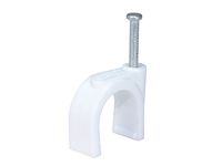 Circle Cable Clips with Steel Nail, 10mm, 100pcs / Pack (Great to Hold your Coax or Internet Cables) ALSO for Other Cables or Ropes Out of the Way