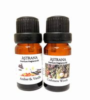 Set Of 2- Amber Vanilla and Cashmere Woods Premium Fragrance Oils .34 oz (10ml) each Bottle- Premium Top Quality Therapeutic Grade Oil