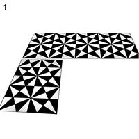 TbpersicwT Home bedroom carpet door mat, Triangle Grid Animal Bathroom Anti-slip Doormat Floor Mat Rug Living Room Decor - 40120cm 1