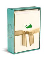 Graphique De France Elegant Embossed Green Whale Thanks a Ton! Notecards - 10 Cards and Envelopes - 3 X 5 Inches (Whale)