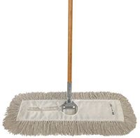 Dust Mop Kit 60" : (1) 60" White Industrial Closed-Loop Dust Mop, (1) 60" Wire Dust Mop Frame & (1) Dust Mop Handle Clip-On Style Wood