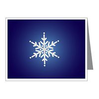 Note Cards (20 Pack) Snowflake on Dark Blue