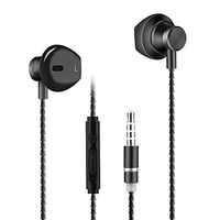Sports Earbuds Earphones, Electronics Wired Earphone Earbuds Headphones with Microphone Black