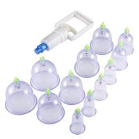 Detectorcatty 12pcs/Set Chinese Health Care Medical Vacuum Body Cupping Therapy Cups Massage Body Relaxation Healthy Message Set