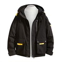 Men's Jackets Hoodies,Males Full Zip Pockets Long Sleeve Loose Big and Tall Solid Coat Outwear Active Thicken Parka Jacket