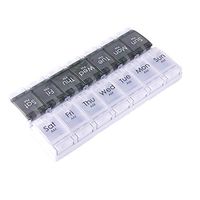 Pill Box Organizer 7 Day for AM and PM Pill Box Opret Easy Open Pill Case with 14 Large Compartments BPA Free with Moisture-Proof Design for Purse and Pockets to Hold Vitamins Fish Oil and Medication