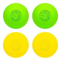 Signature Lacrosse Ball Set - Massage Balls, Myofascial Release Tools, Back Roller, Muscle Knot Remover, Firm Rubber -Scientifically Designed for Durability (Yellow/Green, 2 Balls)