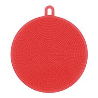 Hot ! ღ Ninasill ღ Silicone Dish Washing Sponge Scrubber Kitchen Cleaning antibacterial Tool (Red)