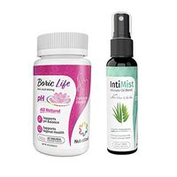 NutraBlast Boric Acid Suppositories 600mg (30 Count) w/Intimist Essential Oils Blend Spray (2 fl oz) | All Natural Intimate Deodorant for Women | Relief of Yeast Infections, BV, Odor & Itching
