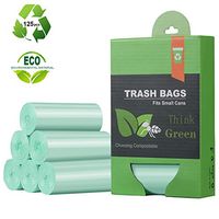 1.2 Gallon Small Trash Bags Garbage Bags, Mini Compostable Strong Bathroom Wastebasket Can Liners trash Bags for Home Office Kitchen fit 5 Liter 5L,1 Gal,Green