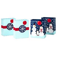 Hallmark 13" Holiday Gift Bag Bundle, Snow (Pack of 4, 2 Designs), Large - 5XGB4893