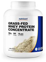 Nutricost Grass-Fed Whey Protein Concentrate (Unflavored) 5LBS - Undenatured, Non-GMO, Gluten Free, Natural Flavors