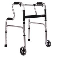 Healthcare Folding Lightweight Aluminium Standard Walkers/Ultra Narrow Walking Frame (Wheeled) Adjustable Height -2 Wheels