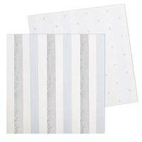 Illume Partyware Celebrate Happiness Silver Stripes & Dots Luncheon Napkin - Pack of 20